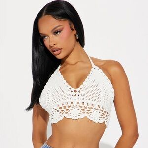 Main stage crochet halter sweater top